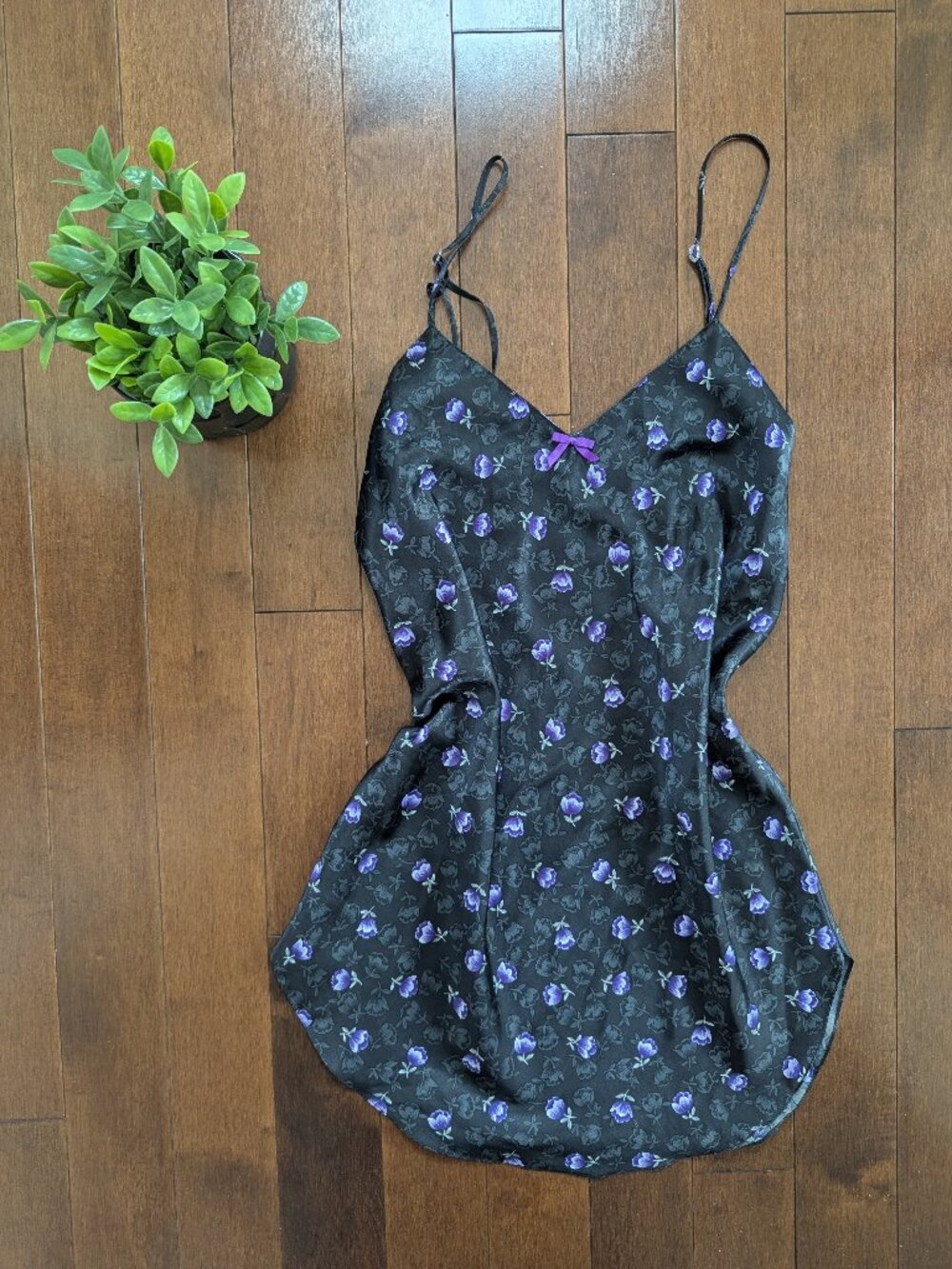 DITSY PURPLE FLORAL PRINT VINTAGE SLIP DRESS